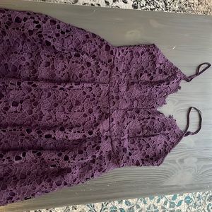 ASTR Deep Purple Lace Midi Dress L